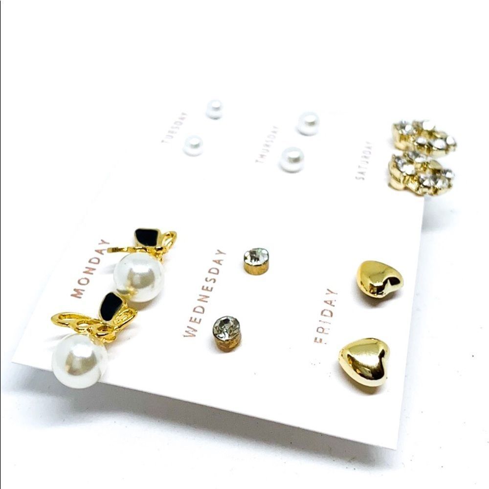 NWT WeekDays Earring Set Gold & Faux Pearl Earring